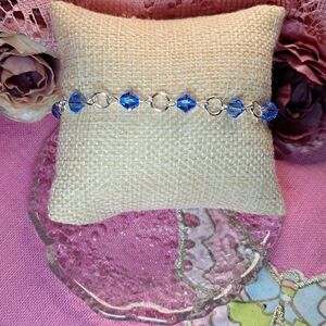 Sparkly Sapphire & Sterling Silver Artisan Bracelet